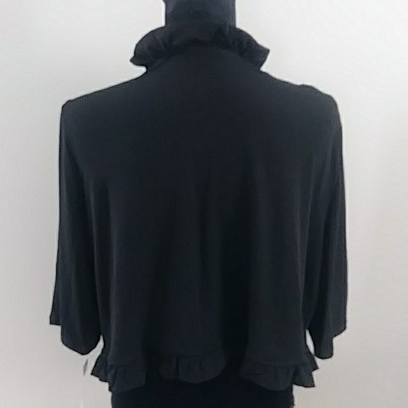 NWT GLAMOUR BLACK RUFFLE BOLERO JACKET SIZE 1X - Picture 4 of 8